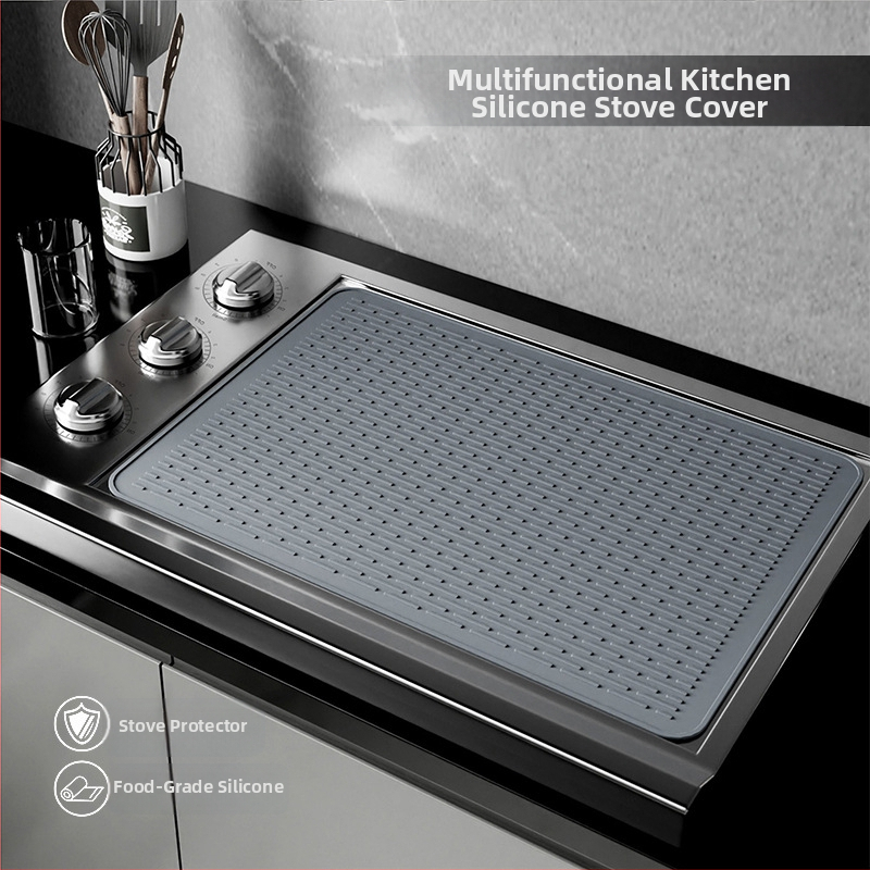 Многофункционална силиконова защитна постелка за печка, голяма подводна постелка за резервоар, горен капак за електрическа пещ, изолационна постелка за дренаж