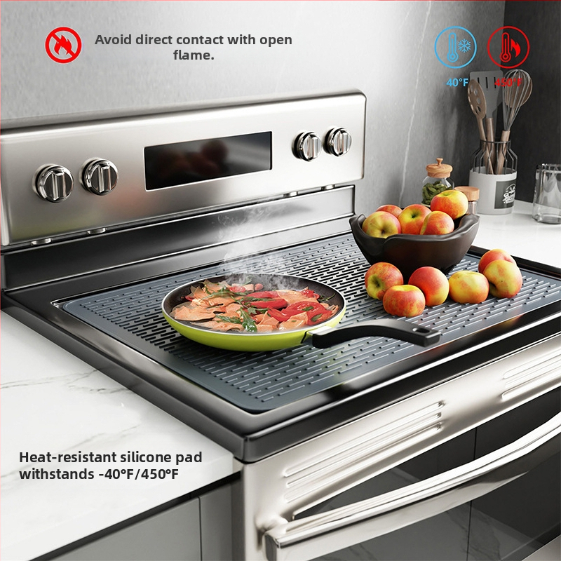 Многофункционална силиконова защитна постелка за печка, голяма подводна постелка за резервоар, горен капак за електрическа пещ, изолационна постелка за дренаж