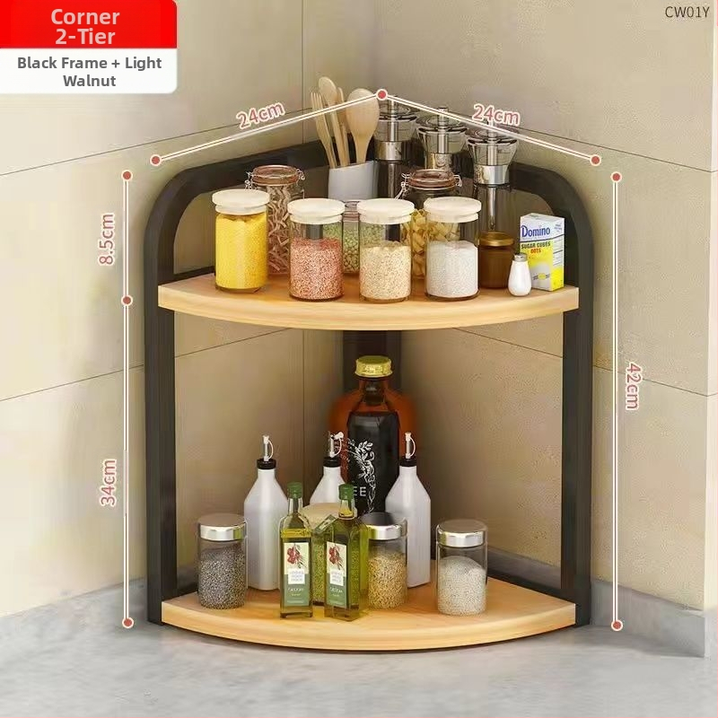 Kööginurga hoiuriiul, tööpinnale, kolmnurkne vürtsipurgi korraldaja, puurimata seinale kinnitatav nurgapõrandaalus, statiiv