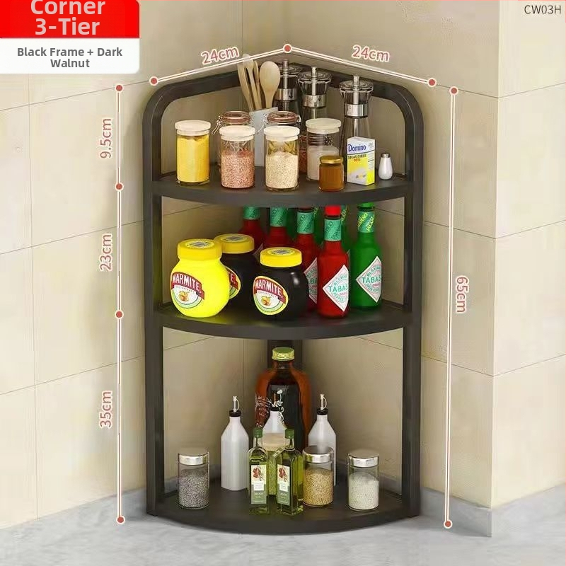 Kööginurga hoiuriiul, tööpinnale, kolmnurkne vürtsipurgi korraldaja, puurimata seinale kinnitatav nurgapõrandaalus, statiiv