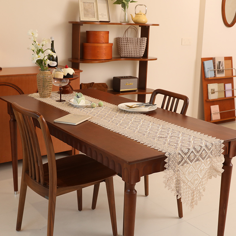 Amazon Nou Stil European Dantelă Traversă de Masă Brodată Transparentă Ascuțită Prosop de Masă Lateral Dulap Brodat Husă Prosop Pantofi Dulap Prosop Lung