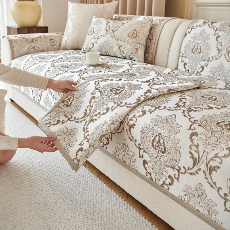 Високопрецизна възглавница за диван в европейски стил, универсална бродерия, калъф за подлакътник за диван, кърпа, модерна лека луксозна кърпа за диван