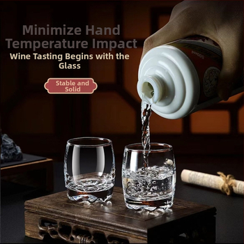 Πράσινο μήλο υψηλής ποιότητας σετ ποτηριών ποτού, εμπορικό γυαλί χωρίς μόλυβδο, διαφανές μικρό δημιουργικό σπίτι, ποτήρι ενός και δύο μισών οινοπνευματωδών ποτών