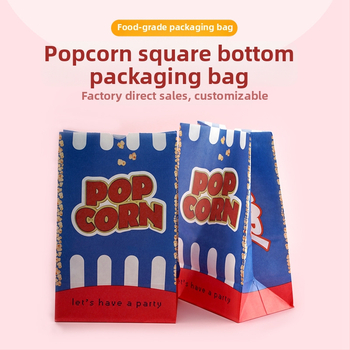 Filmi popkorni paberkott piknikupidu popkorni kott paksendatud õlikindla kattega kraftpaberist kott toidupakendikott