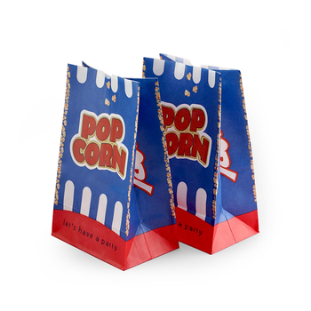 Filmi popkorni paberkott piknikupidu popkorni kott paksendatud õlikindla kattega kraftpaberist kott toidupakendikott