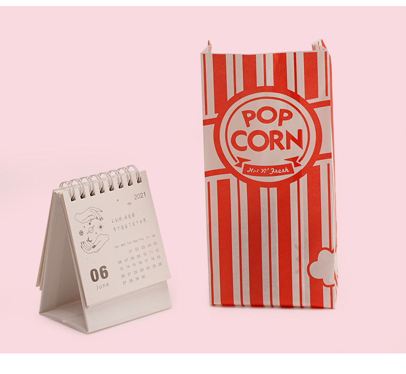 Filmi popkorni paberkott piknikupidu popkorni kott paksendatud õlikindla kattega kraftpaberist kott toidupakendikott