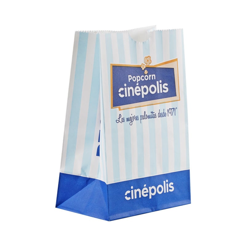 Filmų spragintų kukurūzų popierinis maišelis iškylos vakarėliui, sutirštintas, aliejui atsparus kraftpopierinis maišelis maisto pakavimui