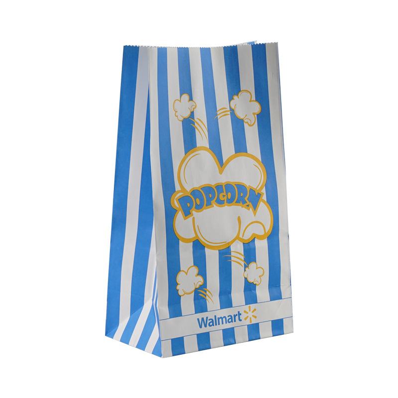 Filmi popkorni paberkott piknikupidu popkorni kott paksendatud õlikindla kattega kraftpaberist kott toidupakendikott