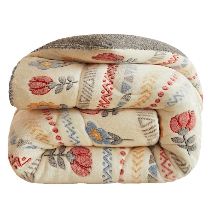 Dvipusė aksominė žieminė antklodė, eksportuojama per sieną, snaigės spalvos aksominė ir ėrienos aksominė antklodė su šerdimi, sustorinta ir šilta žiemą, 5 kg