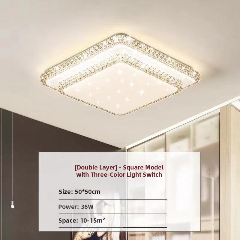 Απομίμηση κρυστάλλου, νέο φωτιστικό σαλονιού, φωτιστικό οροφής LED, φωτιστικά κύριας κρεβατοκάμαρας, μοντέρνο, απλό, ατμοσφαιρικό φως, πολυτελές κύριο φωτιστικό χολ