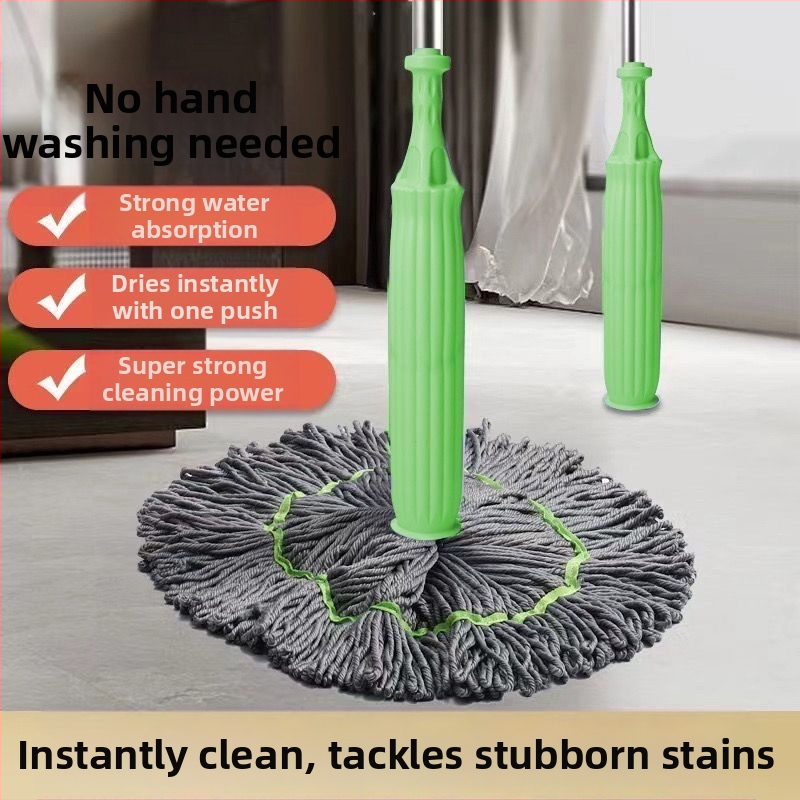Rotējošais mops bez rokām, mājsaimniecības, jauns universāls mikrošķiedras mops ar spaini, slinki cilvēki, mazgājams, absorbējošs mops