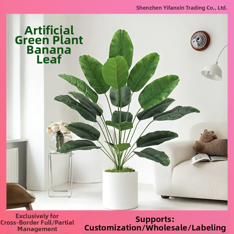 Simulare tropicală artificială a plantei, frunze mari de bananier, decorațiuni decorative pentru camera de zi și biroul