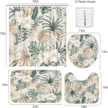 Piiriülene troopilise palmitaime ja lille põlvkond, vannitoa neljaosaline veekindel imav dušikardin, löögivaba