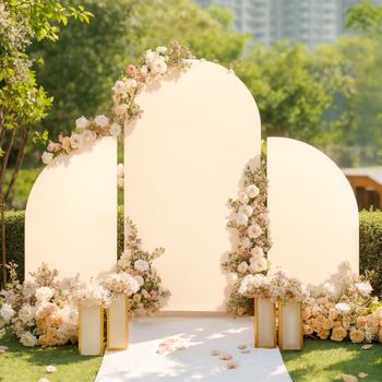 Сватбена арка Декорация Фото фон Плат Долен цип Трикомпонентен Комбиниран костюм Полукръгла рокля Плат