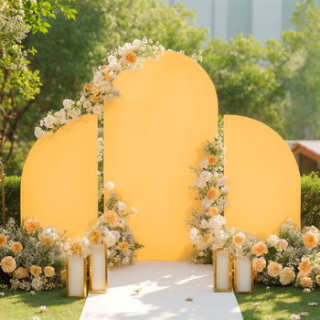 Сватбена арка Декорация Фото фон Плат Долен цип Трикомпонентен Комбиниран костюм Полукръгла рокля Плат