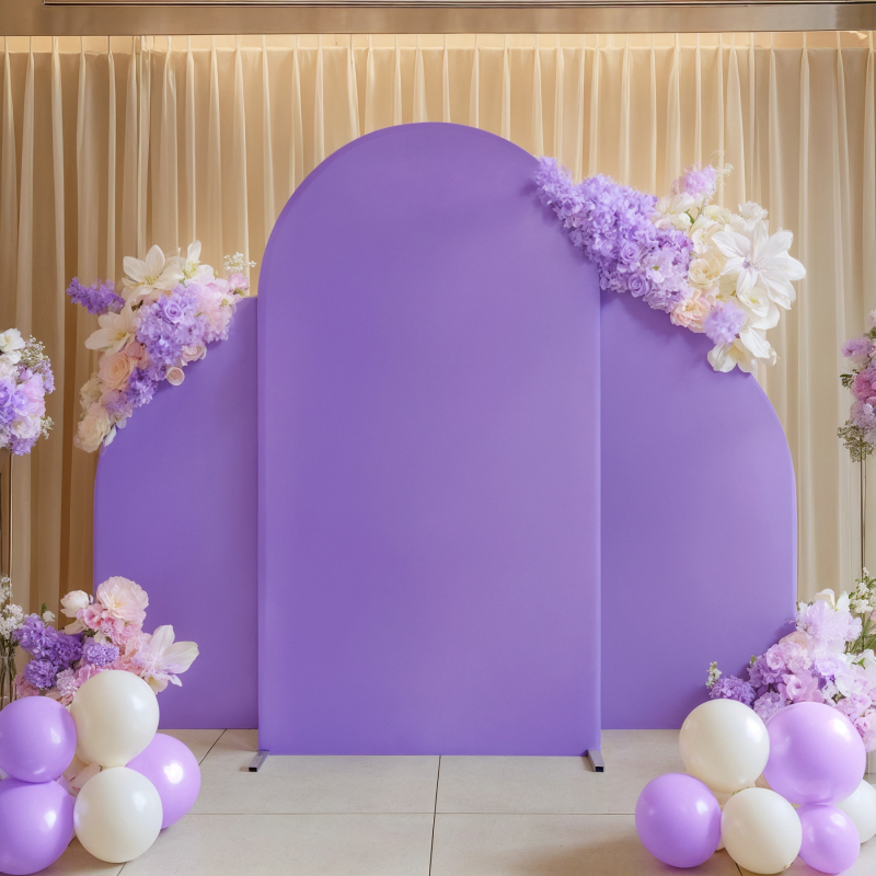 Сватбена арка Декорация Фото фон Плат Долен цип Трикомпонентен Комбиниран костюм Полукръгла рокля Плат