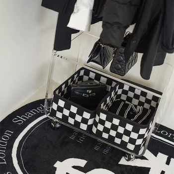 Καλάθι Αποθήκευσης από Τσόχα σε Vintage Απλό Κουτί Αποθήκευσης Σκακιέρας Καλάθι Αποθήκευσης Είδη Καλλυντικών Κουτί Αποθήκευσης Επιτραπέζιου Χώρου