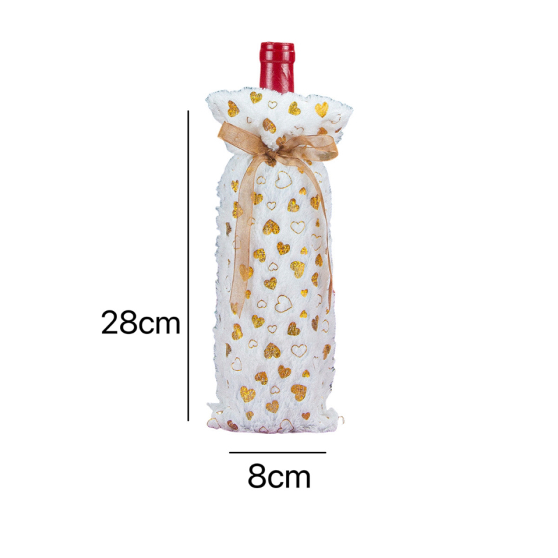 Kalėdinės dekoracijos Kalėdinis vyno butelių maišelis Pliušinis bronzantinis vyno butelių rinkinys Dovanų maišelis Kalėdinė dekoracija dovanų maišelis