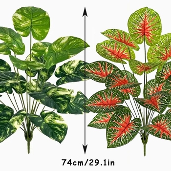 Zaļo augu kombinācijas simulācija, raibums, zaļa roze, sarkana sirds lapa, liels Ziemeļvalstu vēja augs, pods, mājas dekors, pārrobežu ekskluzīvs