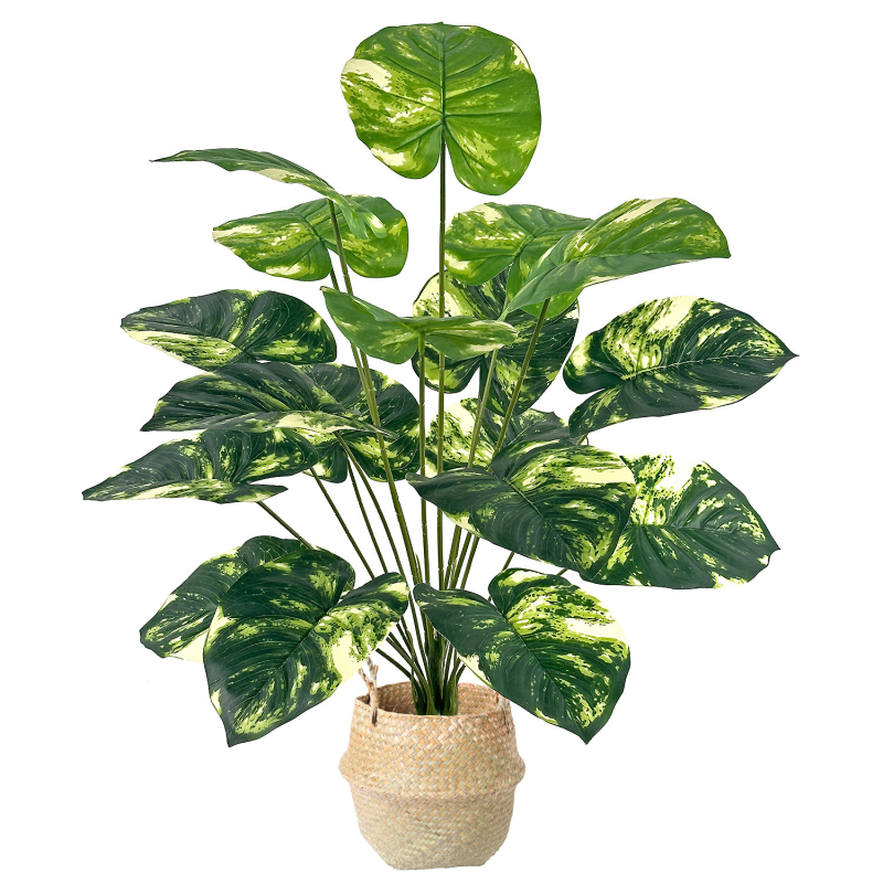 Zaļo augu kombinācijas simulācija, raibums, zaļa roze, sarkana sirds lapa, liels Ziemeļvalstu vēja augs, pods, mājas dekors, pārrobežu ekskluzīvs