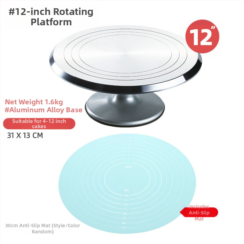 Torto kepimo stalo kepimo įrankių rinkinys, aliuminio lydinio padėklas, besisukantis tepinėlis, buitinis komercinis dekoravimo kepimo stalas