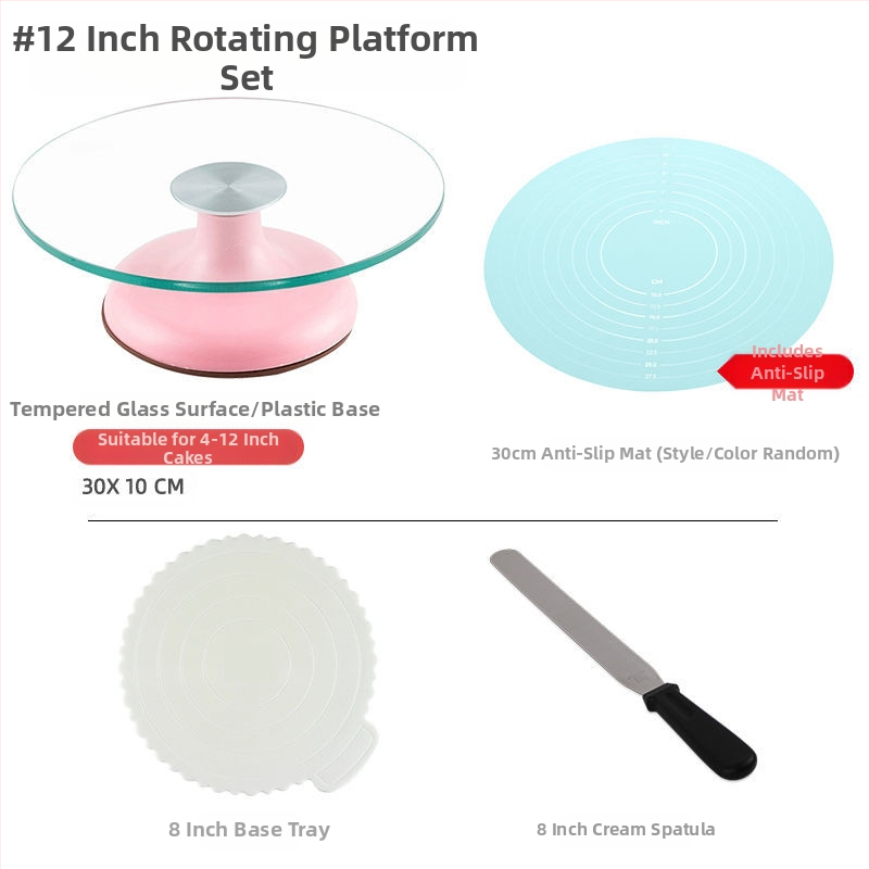 Torto kepimo stalo kepimo įrankių rinkinys, aliuminio lydinio padėklas, besisukantis tepinėlis, buitinis komercinis dekoravimo kepimo stalas