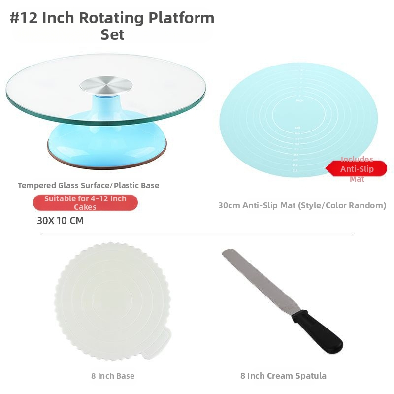 Torto kepimo stalo kepimo įrankių rinkinys, aliuminio lydinio padėklas, besisukantis tepinėlis, buitinis komercinis dekoravimo kepimo stalas