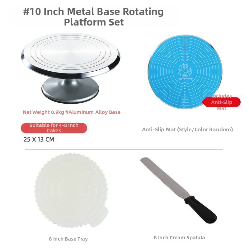 Torto kepimo stalo kepimo įrankių rinkinys, aliuminio lydinio padėklas, besisukantis tepinėlis, buitinis komercinis dekoravimo kepimo stalas