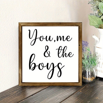 Дървени рамки за снимки, орнаменти, английски лого, декорации за стена, декорация за стена, настолен слоган, табло за показване