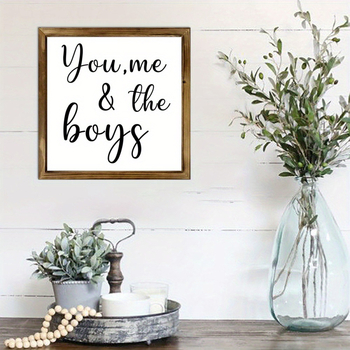 Дървени рамки за снимки, орнаменти, английски лого, декорации за стена, декорация за стена, настолен слоган, табло за показване