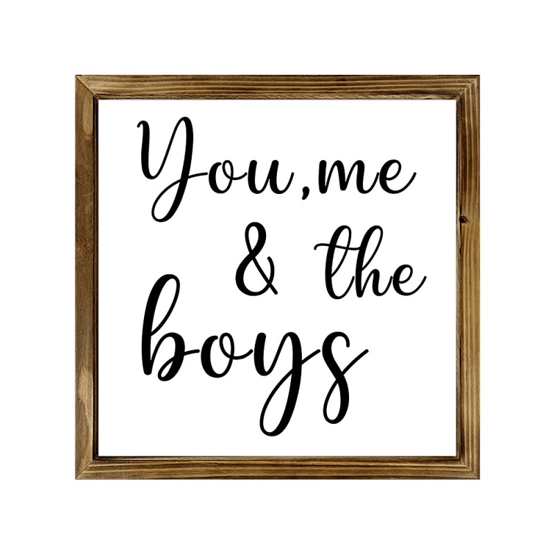 Дървени рамки за снимки, орнаменти, английски лого, декорации за стена, декорация за стена, настолен слоган, табло за показване