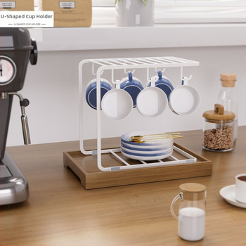 Διπλή στρώση δημιουργικής θήκης αποστράγγισης ποτηριών Δημιουργική κρεμάστρα για φλιτζάνια καφέ Οικιακής χρήσης Ράφι αποθήκευσης γυαλιού για κούπες Ράφι αποθήκευσης