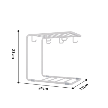 Διπλή στρώση δημιουργικής θήκης αποστράγγισης ποτηριών Δημιουργική κρεμάστρα για φλιτζάνια καφέ Οικιακής χρήσης Ράφι αποθήκευσης γυαλιού για κούπες Ράφι αποθήκευσης