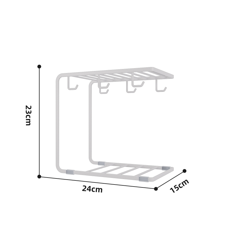 Διπλή στρώση δημιουργικής θήκης αποστράγγισης ποτηριών Δημιουργική κρεμάστρα για φλιτζάνια καφέ Οικιακής χρήσης Ράφι αποθήκευσης γυαλιού για κούπες Ράφι αποθήκευσης
