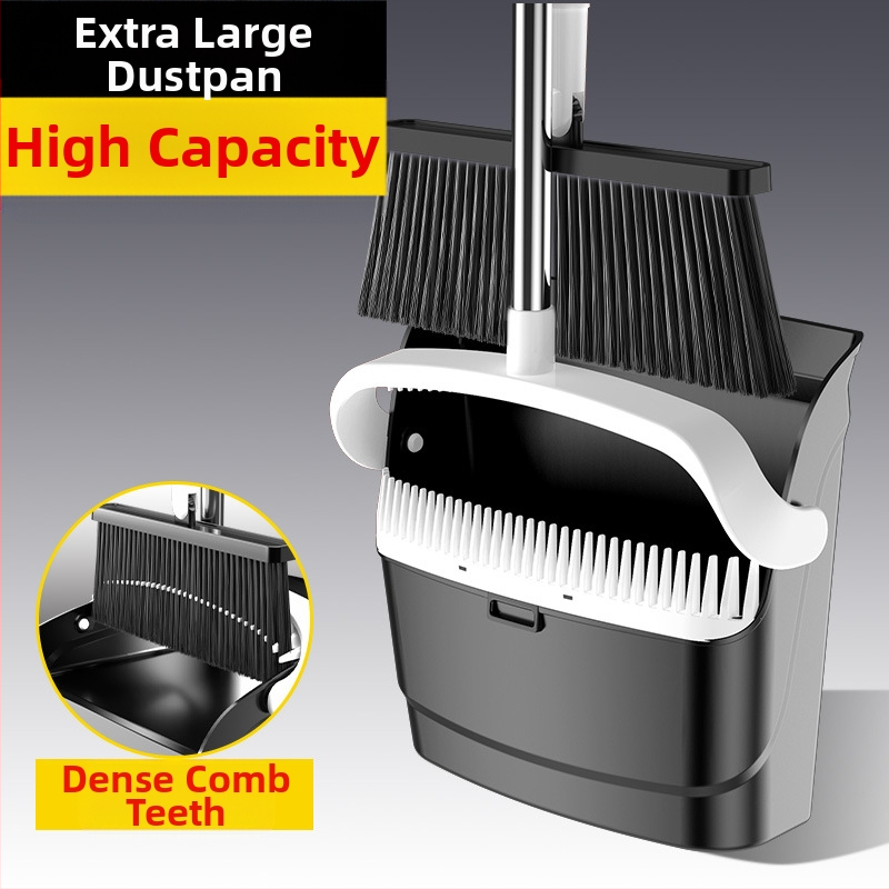 Užsienio prekybos praplatintas ir pastorintas sulankstomas šluotos ir šiukšliadėžės rinkinys valymui, kuris nesurenka plaukų, sulankstoma šluota