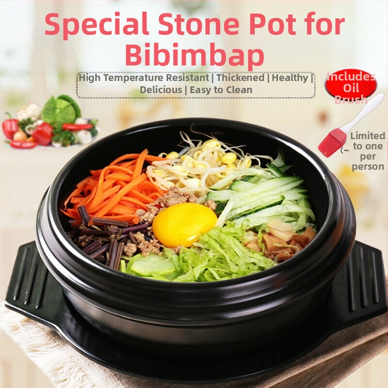 Kodumajapidamises kasutatav gaasipliit Korea stiilis kivipott Bibimbapi jaoks spetsiaalne kivipott kõrge temperatuuriga vastupidav keraamiline toiduvalmistamise suur kastme-supikauss vormiroog riisinuudlite komplekt