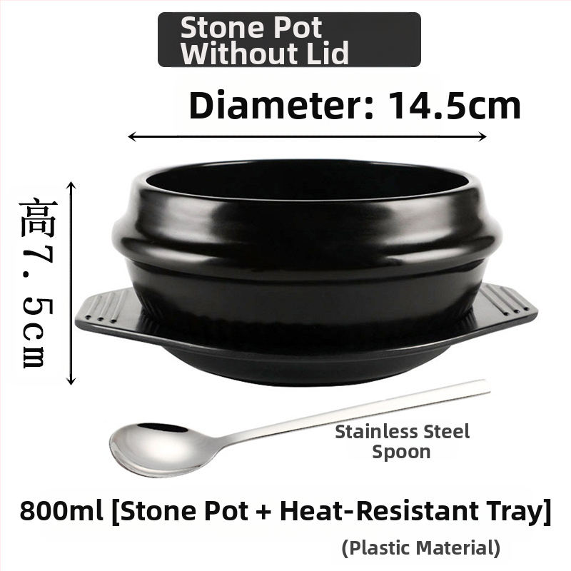 Kodumajapidamises kasutatav gaasipliit Korea stiilis kivipott Bibimbapi jaoks spetsiaalne kivipott kõrge temperatuuriga vastupidav keraamiline toiduvalmistamise suur kastme-supikauss vormiroog riisinuudlite komplekt