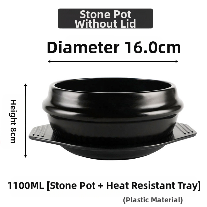 Kodumajapidamises kasutatav gaasipliit Korea stiilis kivipott Bibimbapi jaoks spetsiaalne kivipott kõrge temperatuuriga vastupidav keraamiline toiduvalmistamise suur kastme-supikauss vormiroog riisinuudlite komplekt