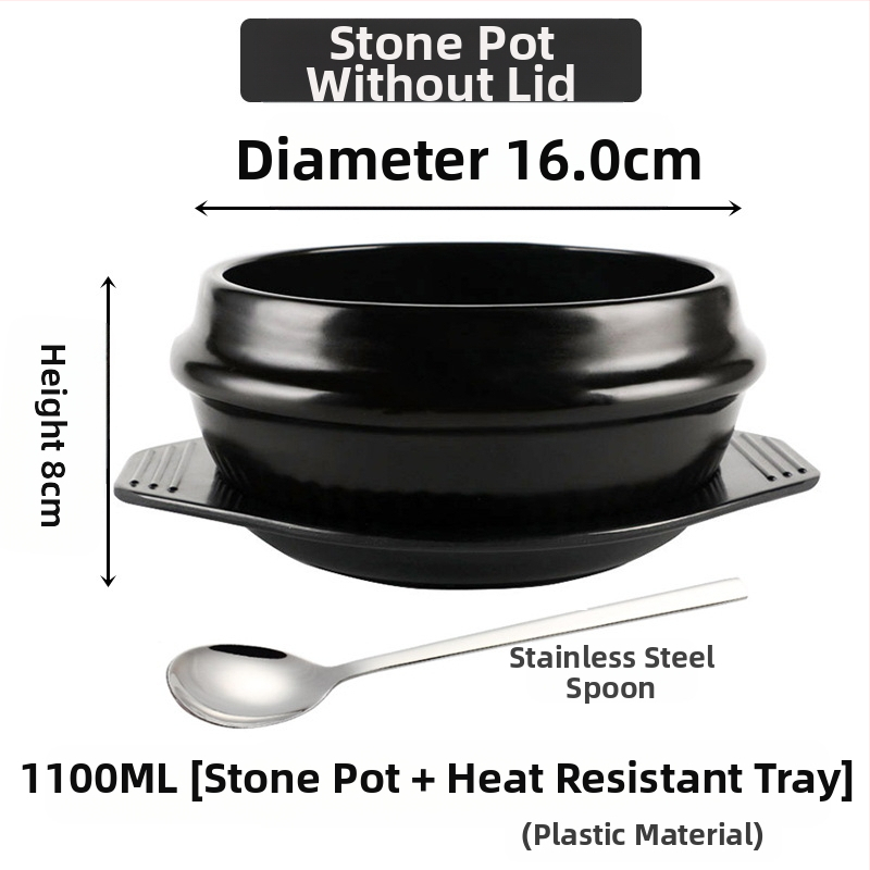 Kodumajapidamises kasutatav gaasipliit Korea stiilis kivipott Bibimbapi jaoks spetsiaalne kivipott kõrge temperatuuriga vastupidav keraamiline toiduvalmistamise suur kastme-supikauss vormiroog riisinuudlite komplekt