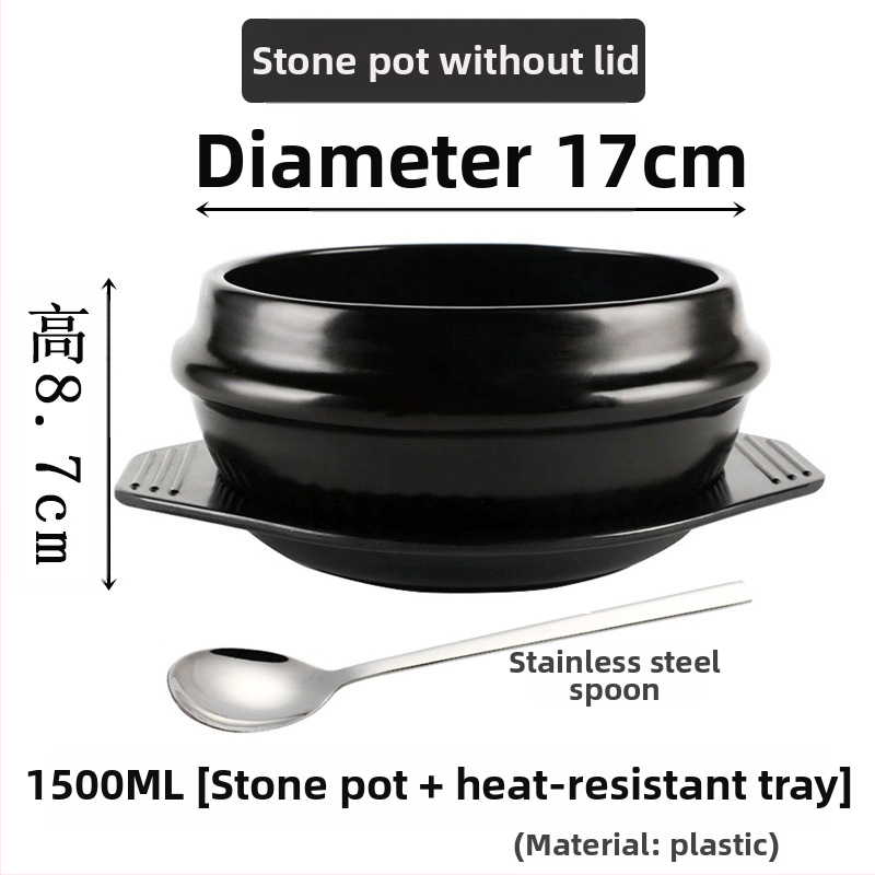 Kodumajapidamises kasutatav gaasipliit Korea stiilis kivipott Bibimbapi jaoks spetsiaalne kivipott kõrge temperatuuriga vastupidav keraamiline toiduvalmistamise suur kastme-supikauss vormiroog riisinuudlite komplekt