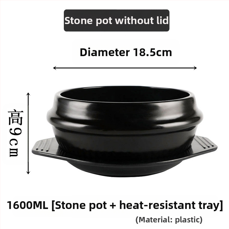 Kodumajapidamises kasutatav gaasipliit Korea stiilis kivipott Bibimbapi jaoks spetsiaalne kivipott kõrge temperatuuriga vastupidav keraamiline toiduvalmistamise suur kastme-supikauss vormiroog riisinuudlite komplekt