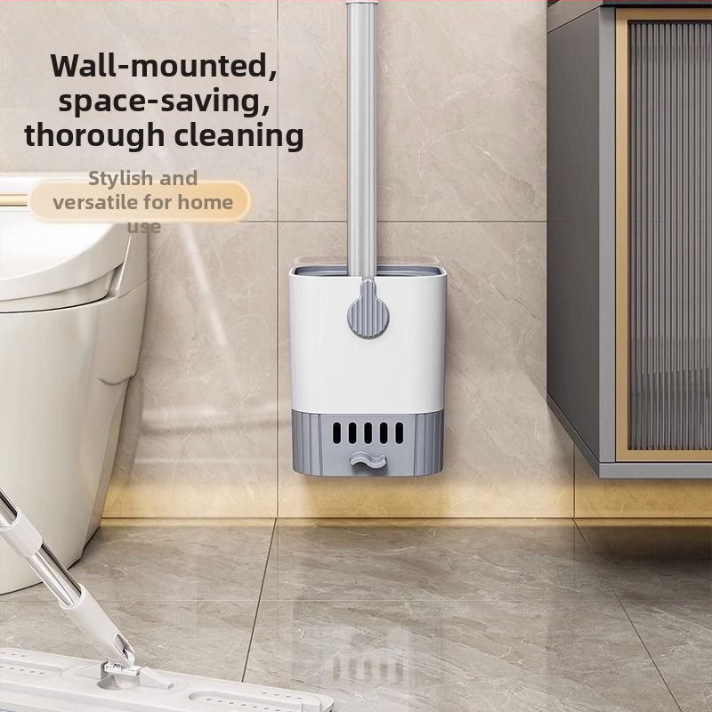 Prie sienos tvirtinamas tualetinis šepetys be nukritusio kampo tualeto vonios kambario buitinis valymo šepetys su drenažo padėklu