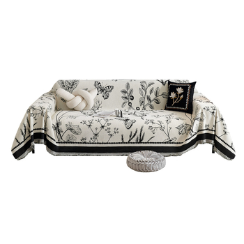 Ретро френски калъф за диван, плат, пълен калъф, шенил, универсална възглавница за диван за четири сезона, лек луксозен калъф за диван от висок клас