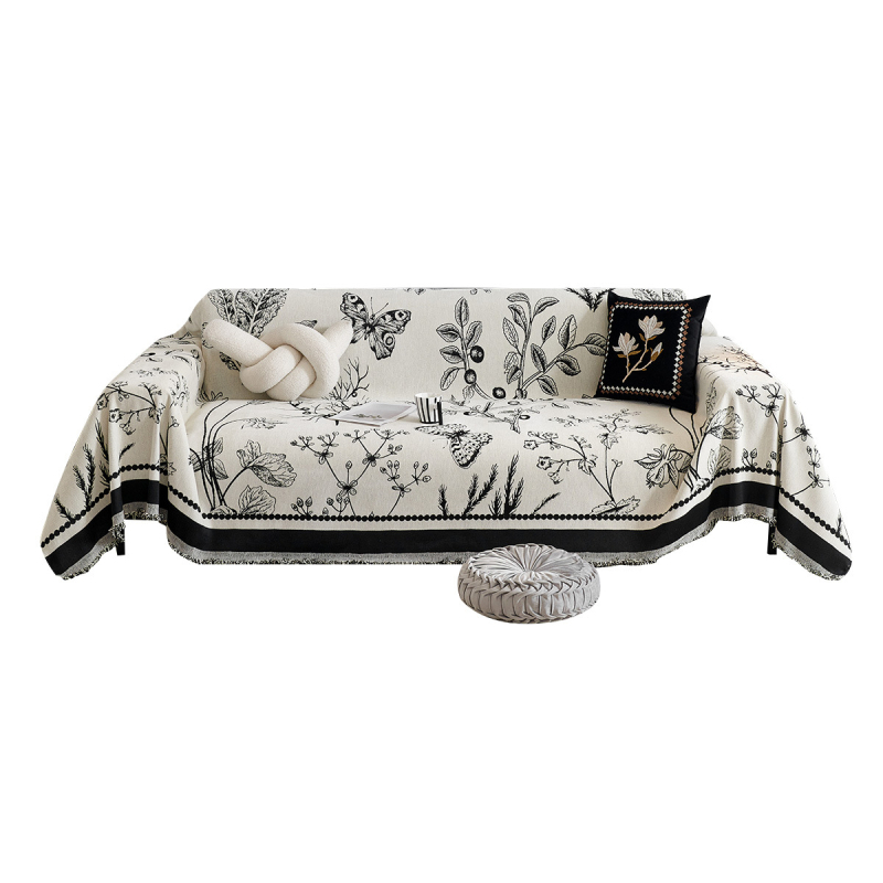 Ретро френски калъф за диван, плат, пълен калъф, шенил, универсална възглавница за диван за четири сезона, лек луксозен калъф за диван от висок клас