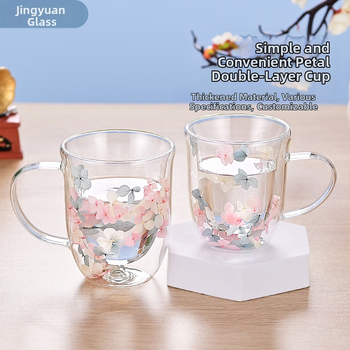 Majapidamises kasutatav kõrge borosilikaadist soojusisolatsiooniga tass, mahlatass, igavene lill, kahekihiline piimaklaas, kaasas kingitus, kõrge värviväärtusega klaas