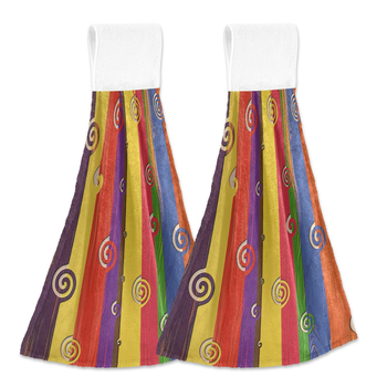 Spalvingas sūkurio raštas sugeriantis rankšluostis, rankšluostis indams, virtuvė, vonios kambarys, tualetas, tinkamas kabinti