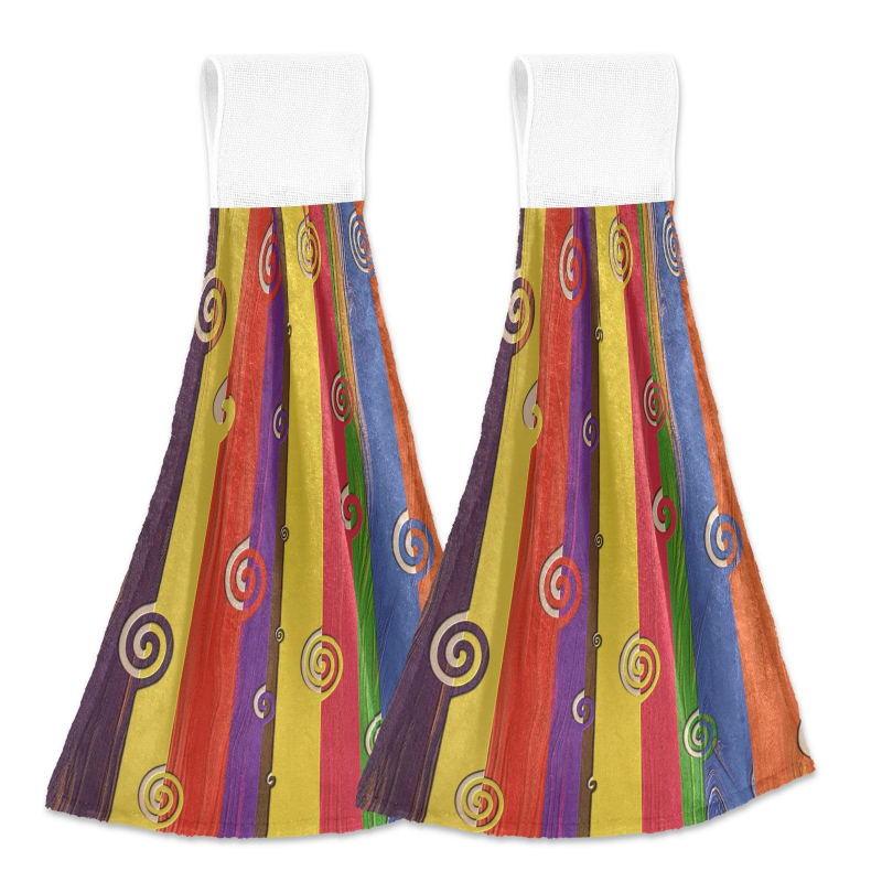 Spalvingas sūkurio raštas sugeriantis rankšluostis, rankšluostis indams, virtuvė, vonios kambarys, tualetas, tinkamas kabinti