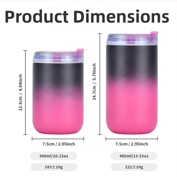 Διασυνοριακή άμεση προμήθεια κυπέλλου καφέ σε σχήμα U από ανοξείδωτο ατσάλι 304 με διαβάθμιση 300ml και συνοδευτικού κυπέλλου αυτοκινήτου 400ml