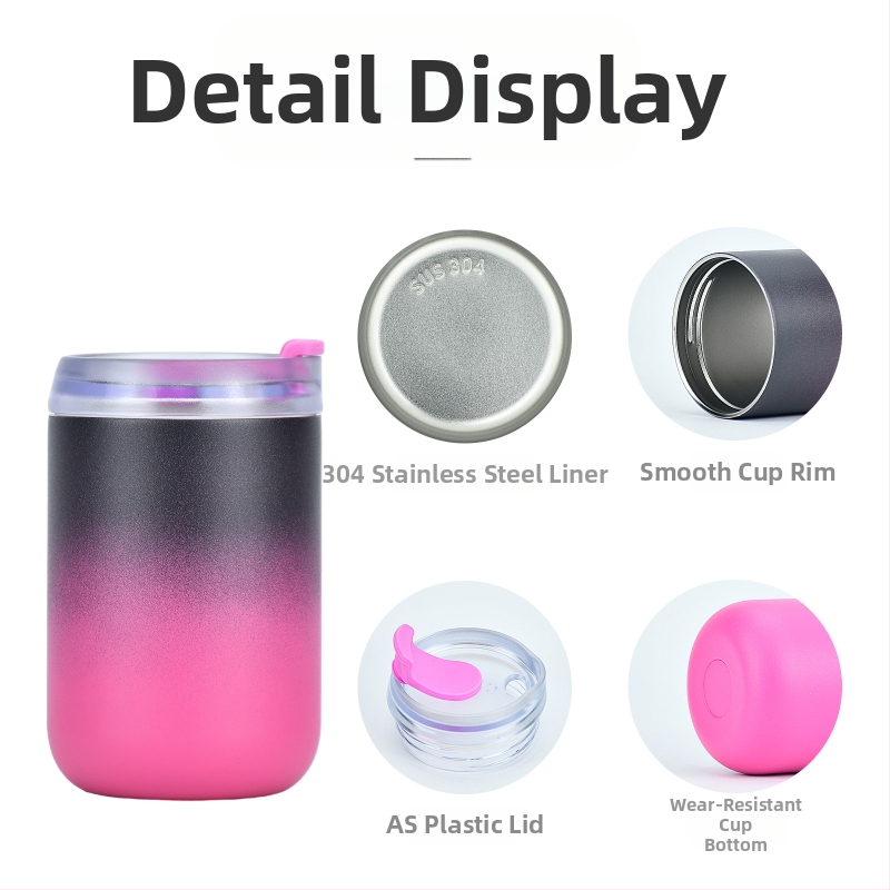 Директна трансгранична доставка на U-образна чаша за кафе от неръждаема стомана 304 с градиентна форма, 300 мл, 400 мл, за кола