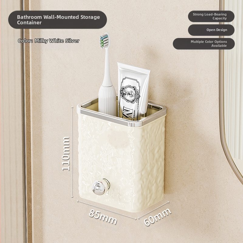 Кутия за съхранение с ледников мотив, кутия за съхранение на козметика в банята, неперфорирана, безшевна, за стенен монтаж, поставка за съхранение на дребни вещи